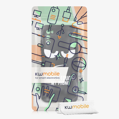 kwmobile TPU Silicone Case Compatible with Samsung Galaxy A03s - Case Soft Cover - Don't Touch My Phone White/Black...
