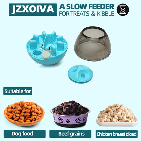 JZXOIVA Dog Treat Ball, Adjustable Dog Treat Dog Ball Dispensing Dog Toys, Interactive Food Puzzles Ball for Dogs, Pet Slow Feeder Ball...