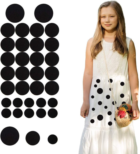 LUTER 160pcs Black Felt Circles Self-Adhesive Felt Stickers Dalmatian Imitation Dots, for Halloween DIY Costume, Fun Ghost Elements, Craft Supplie...