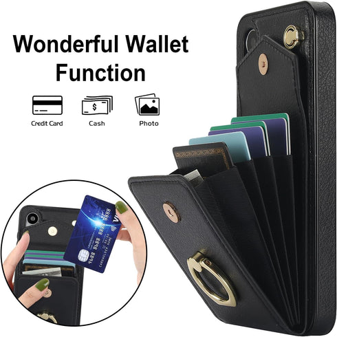 Asuwish Phone Case for Samsung Galaxy S24 Plus S24+ 5G Wallet Cover with Tempered Glass Screen Protector and RFID Blocking Ring Credit Card Holder...