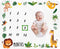 Baby Monthly Milestone Blanket Boy - Jungle Animals Neutral Newborn Month Blanket for Boy & Girl Personalized Shower Gift Safari Nursery Decor Pho...