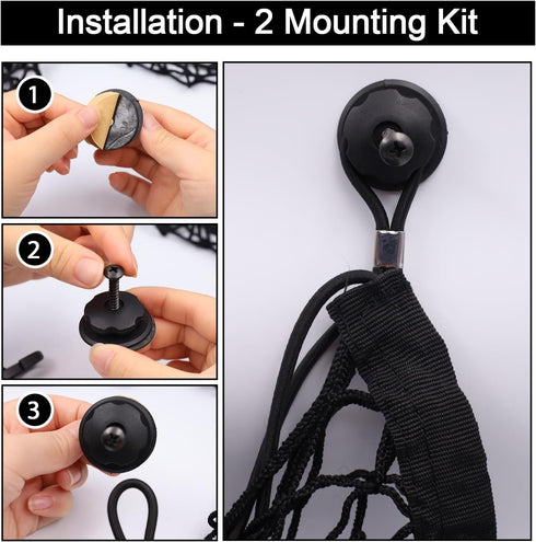 zxbaers Car Rear Cargo Net (35.4"x15.8"), Envelope Style Elastic Trunk Net Organizer Heavy Duty Stretchable Nylon Storage Net Mesh with Hooks for ...