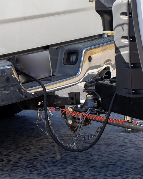 6FT Trailer Brake Away Cable, Trailer Breakaway Safety Cable Spring Towing Coiled Wire for RV Trailer Emergency Camper Breakaway Switch...