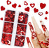 6 Grids Heart Nail Sequins 3D Holographic Nail Glitter Flakes Acrylic Nail Art Supplies Red Love Hearts Shaped Nail Glitter Sequins Valentine's Da...