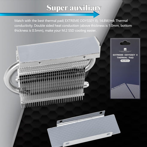 Thermalright HR-09 2280 PRO SSD heatsink, Double-Sided Heat Sink, with Thermal Silicone Pad for M.2 SSD Hard Disk, PC and Computer, Contains a Hea...