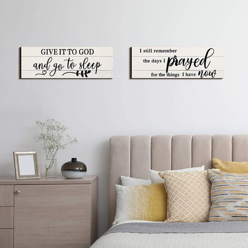 Maitys I Still Remember The Days I Prayed Give It to God Hanging Wall Decor Wooden Letters Bedroom Wall Hanging Sign for Farmhouse Living Room Hom...