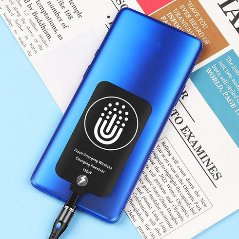 Type C Wireless Charging Receiver, 120W Magnetic/10W Wireless Charging Receiver Dual Purpose USB C Wireless Charger Adapter for Galaxy A51 A40 A20...