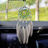 Small Dream Catchers for Cars Rear View Mirror, Handmade Car Charm Pendant Gray Feather and Turquoise Dream Catcher for Car Wall Bedroom Hanging D...