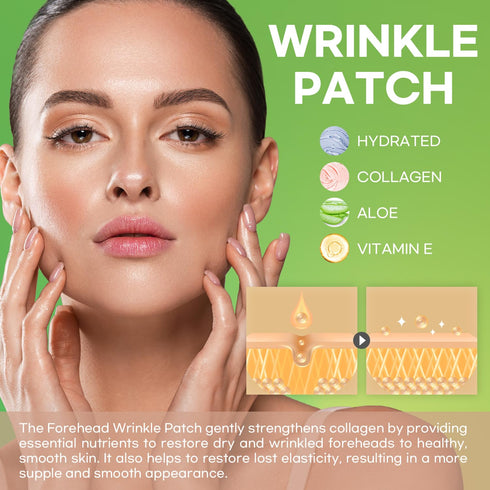 Forehead Wrinkle Patches 12Pcs with Smile Line Patches 24Pcs with Aloe, Collagen, Vitamin E, Forehead Wrinkles Treatment and Smile Lines Treatment...
