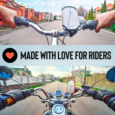 Upgraded 2025 Bicycle & Motorcycle Phone Mount - The Most Secure & Reliable Bike Phone Holder for iPhone, Samsung or Any Smartphone. Stress-Resist...