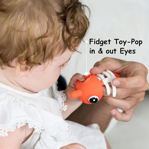 Mombella Clownfish Baby Teether Toys, Teething Toys for Babies 0 3 6 12 Months with Clip, Safe Soft Silicone Infant Teethers Toy 4-9 Months Old So...