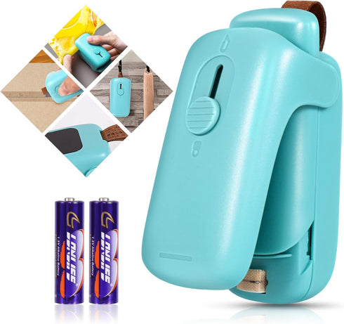 Mini Bag Sealer, ROMSTO Handheld Heat Vacuum Sealer, 2 in 1 Sealer and Cutter with Lanyard, Portable Resealer Machine for Plastic Bags Food Storag...