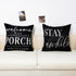 Outdoor Pillow Covers Waterproof 18x18 Set of 2 Black and White Decorative Welcome to Our Porch Stay Awhile Cushion Cases for Patio Furniture Sofa...