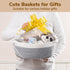 Goodpick Small Woven Storage Basket with Handles, Cotton Rope Baskets for Gifts Empty, Dog Toys, Diapers, Towels, Easter Baskets for Kids, 12" x 8...