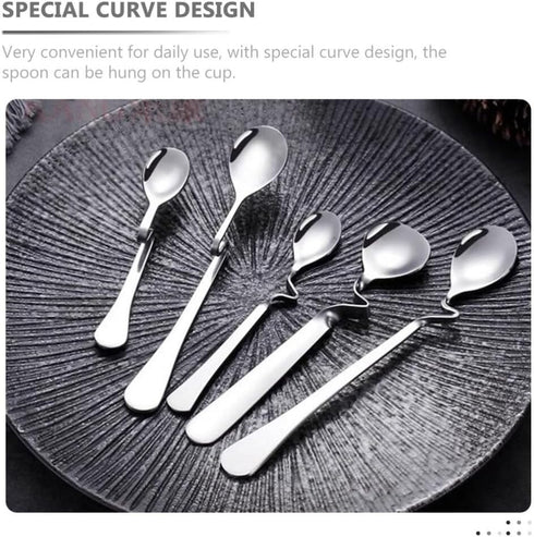OSALADI 4pcs Espresso Spoon Stainless Steel Jam Honey Spoon Coffee Stir Spoon Milk Mixing Spoons Teaspoon Hanging Cup Dessert Tea Stirring Spoons ...