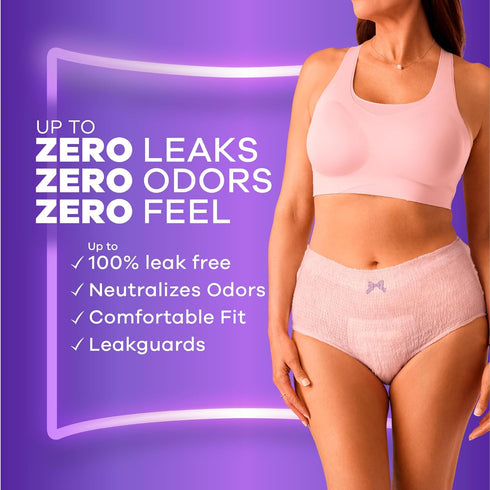 Always Discreet Adult Incontinence Underwear for Women and Postpartum Underwear, Extra Large, Up to 100% Bladder Leak Protection, 15 Count...