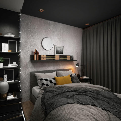 Light Grey Concrete Wallpaper Peel and Stick Modern Cement Wallpaper 12"x118" Faux Concrete Contact Paper for Countertops Cabinets and Drawers Wat...