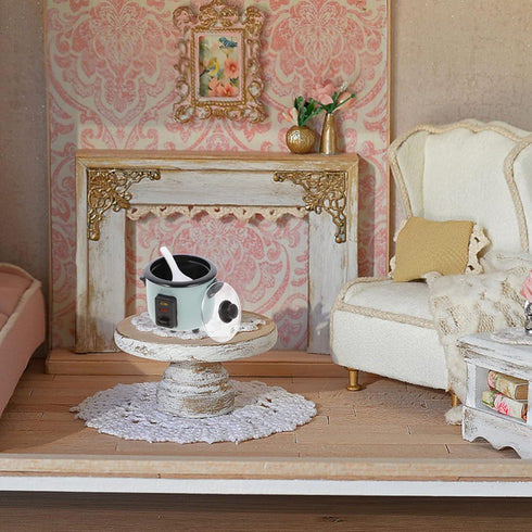 Kisangel Dollhouse Rice Cooker Miniature Rice Cooker Model Simulation Kitchen Appliance for Mini Play Food...