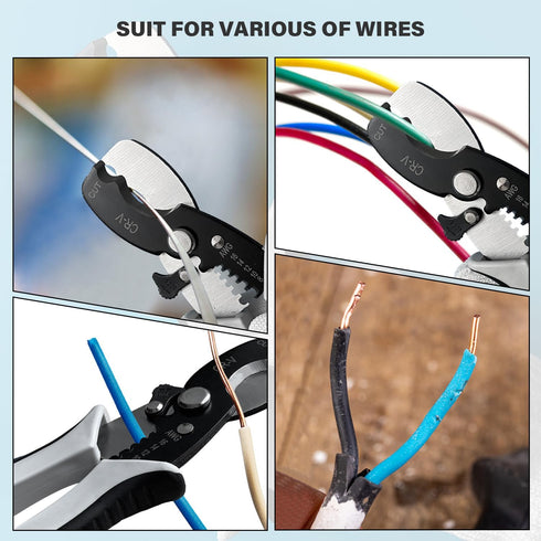 Wire Cutters Stripper, BOOSDEN 8 inch Cable Cutters, Awg Wire Cutters,Precision Wire Stripper,Heavy Duty Cable Cutters, Spring Cable Cutting Plier...