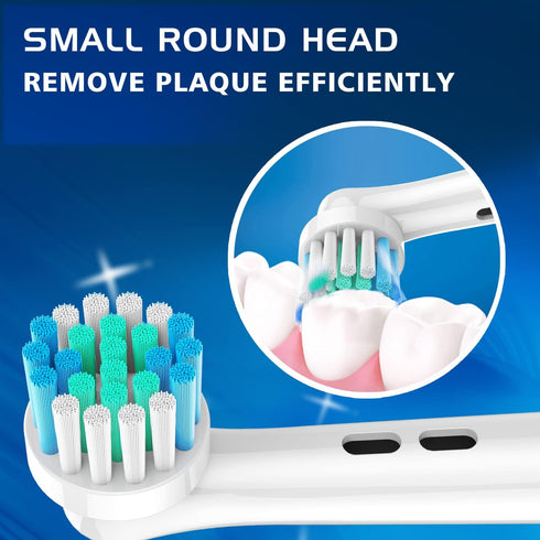 Replacement Brush Heads Compatible with Oral B Braun Electric Toothbrushes, 4PCS, Small Round Head Replace for Daily Clean, for Pro and Smart Seri...
