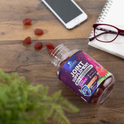 Nature's Joint Support Gummies Glucosamine Plus Vitamin E - Joint Support Supplement for Occasional Discomfort for Back, Knees & Hands - Joint Hea...