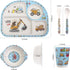 Kids Feeding Set 5 Pcs, Tableware Set for Toddlers Includes Plate Bowl Cup Fork and Spoon Utensil Flatware, Kids Flatware Set Dishwasher Safe, BPA...