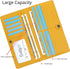 Bveyzi Ultra Slim Thin Leather RFID Blocking Credit Card Holder Bifold Clutch Wallets for Women (Yellow)...