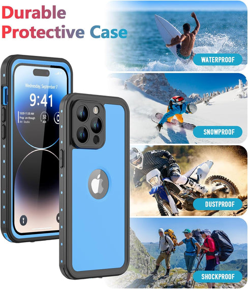 Design for iPhone 14 Pro Max Waterproof Case, Shockproof Dustproof Phone Case for iPhone 14 Pro Max with Screen Protector, Full Body Protective Co...