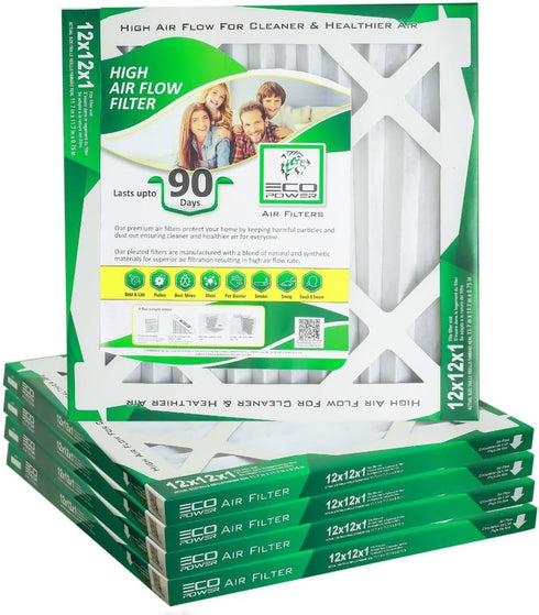 1Pcs ECO POWER 12x12x1 Air Filter MERV 11, Pleated HVAC AC Furnace Air Filters Replacement (Actual Size: 11.6 x 11.6 x 0.75 Inches), SB4437 (1)...