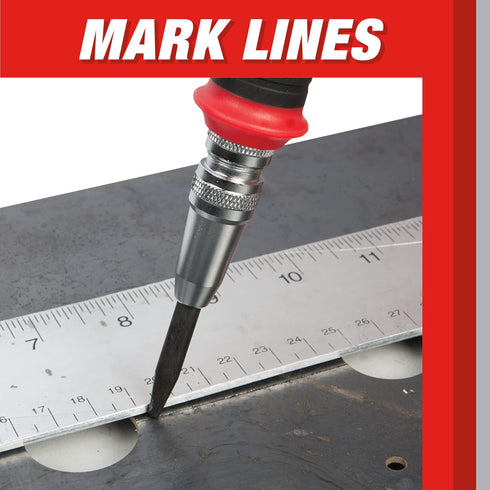 Performance Tool W7550 Automatic Center Punch HD - Precise and Durable Tool for Marking and Punching Materials, Black...