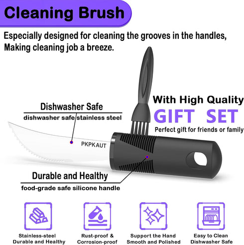 Adaptive Utensils for Parkinsons Patients Elderly, Weighted Utensils for Hand Tremors, Parkinsons Eating Utensils for Disabled People, Weighted Si...