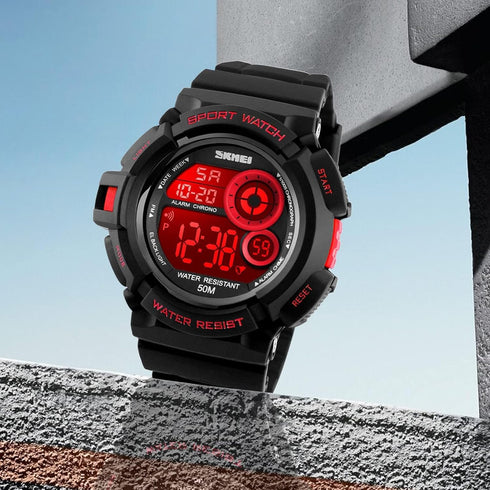 Men Sport Digital Watch 7 Colors LED Light Outdoor Military Watches Chronograph Alarm Clock Wristwatch...