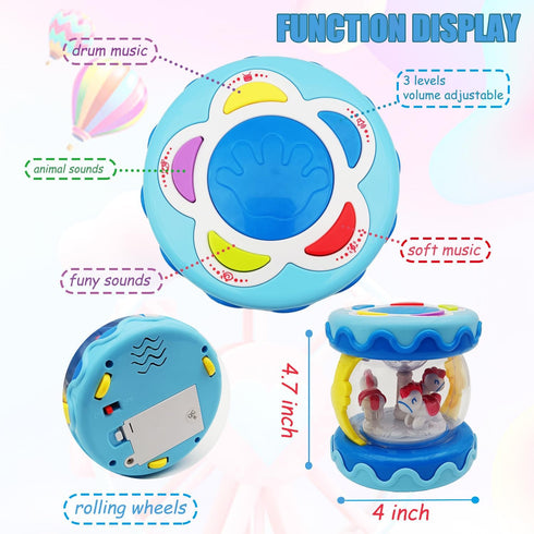 Baby Toys Carousel Rotating Light Up Infant Toys 18+ Months, Tummy Time Toys for Babies 18-36 Months, Musical Crawling Toy for Toddlers 2 3 Years ...
