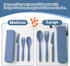 Large Reusable Utensils Set with Case, 3 Sets Travel Utensils with Case, Portable Knife Fork and Spoon Set for Lunch Box Camping Picnic Work or Da...