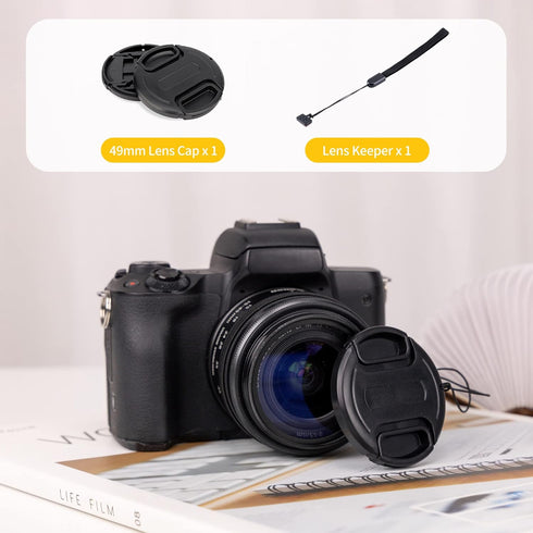 49mm Center Snap-on Lens Cap JJC Camera Front Lens Cover for Canon Nikon Fujifilm Sony Olympus Panasonic any Lens with 49mm Filter Thread Replaces...