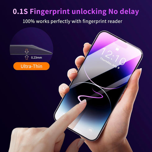 MOCOLL for iPhone 14 Screen Protector ?Military Grade Tempered Glass? Drop Protection, Full Coverage, Scratch Resistant, Screen Protector 14, 2 Pa...