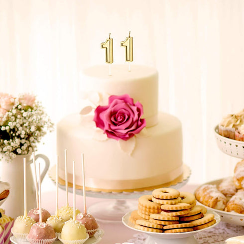 11th Birthday Candles Cake Number Candles Happy Birthday Cake Candles Topper Decoration for Birthday Wedding Anniversary Celebration Favor, 3.54 I...
