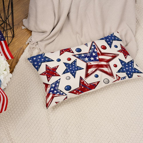 AACORS 4th of July Pillow Covers 12x20 Inch Stars Beads Decor Patriotic America USA Flag Holiday Pillow Case Independence Memorial Day Decorations...