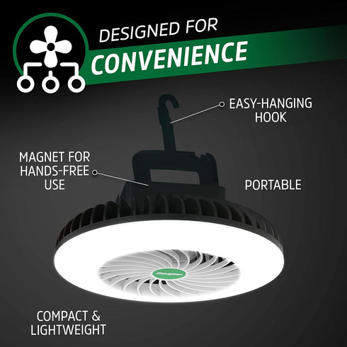 ENERGIZER LED Camping Lantern with Tent Fan S500 PRO, Rechargeable Camping Fan Light with Hanging Hook for Camping, Hiking, Hurricane, Emergency (...