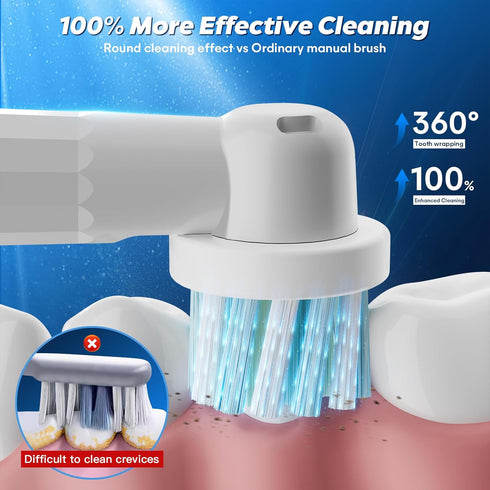 Replacement Toothbrush Heads for Oral B Braun, 4 Pack Brush Heads Refill for Oral-B 7000, Clean, Oral B Pro 1000, 9600, 500, 3000, 8000, Vitality ...