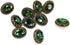 10 pcs Whole Oval Cut Green Rhinestone Vintage Copper Hollow Metal Shank Sewing Coat Buttons -25mm -1"...