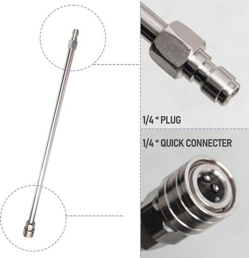 Hourleey 2 Pack 17 Inch Pressure Washer Wand, Stainless Steel Body and Fitting with 1/4" Quick Connect Power Washer Lance for Power Wash...