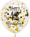 Gold 42nd Confetti Latex Balloons, Woman or Man Happy 42 Years Birthday Party Balloon Decoration With Confetti, 12in, 16 Pack...