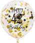 Gold 42nd Confetti Latex Balloons, Woman or Man Happy 42 Years Birthday Party Balloon Decoration With Confetti, 12in, 16 Pack...