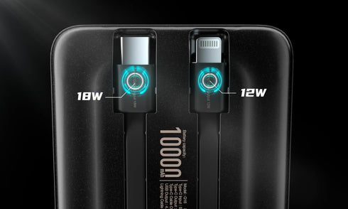 Portable Charger with Built in Cords, Ultra-Compact 22.5W PD & QC 3.0 Fast Charging 10000mAh USB C Power Bank,Small LED Display Phone Battery Pack...
