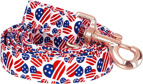 American Flag Dog Leash Super Cute Heart, Durable and Stylish Pet Leash with Metal Buckle, Available in Small, Medium, Large Pets Daily Walking M...