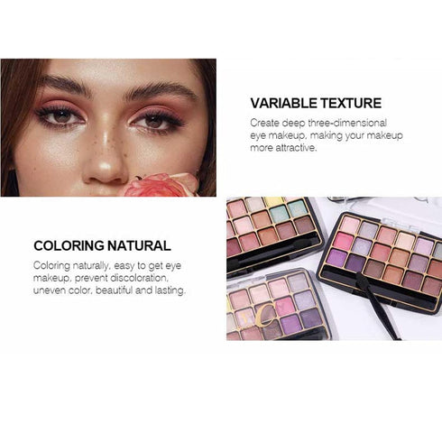 Glitter Eyeshadow Palette, 18 Colors Matte Shimmer Eye Shadow, Glitter White Silver Gold Pink Brown Shimmer Eyeshadow Make Up Palette, Nudes Bronz...