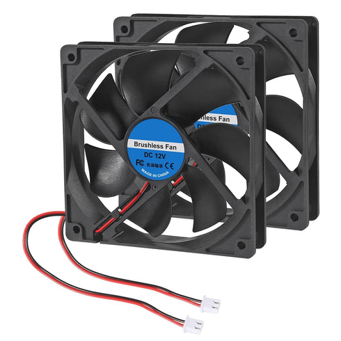 2Pcs DC 12V 12025 Cooling Fan 120x120x25mm 12cm 120mm Computer Case Fan DC 12V Cooling Fan for Fan Server Chassis Power Inverter PC Cooling Fan 2P...