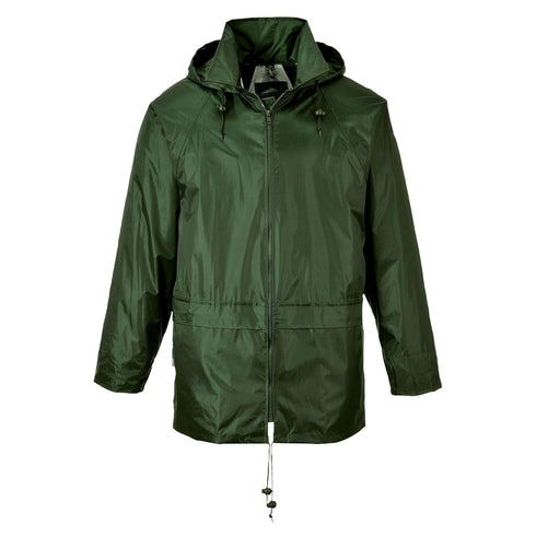 Portwest US440 Men's Waterproof Rain Jacket - Lightweight Durable Hooded Weather Protection Safety Jacket Olive Green, X-Large...