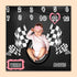 Racing Baby Monthly Milestone Blanket, Boy Racer Car Tires Black White Checkered Flag, Newborns 1 to 12 Months Unisex Include 4 Frames and 1 Headb...